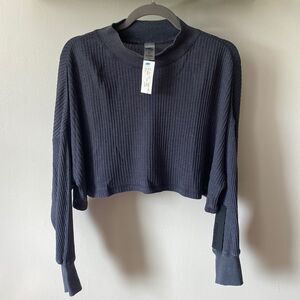 Mono B - SIZE L - Lightweight - Waffle Long Sleeve - Crop Top - NWT